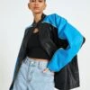 Faux Leather Oversized Moto Jacket