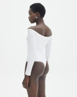 Supersoft Off The Shoulder Longsleeve Bodysuit 31 Supersoft Off The Shoulder Longsleeve Bodysuit -Outlet Glassons Store olive off the shoulder bodysuit longsleeve white back tb97721pch