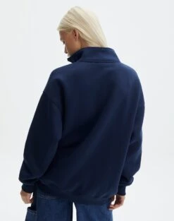 Oversized Embroidered Quarter Zip Sweater -Outlet Glassons Store olivia oversized quarter zip portlandnaughtical back tl97172oemb