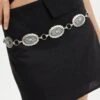 Chain Belt -Outlet Glassons Store opal chain belt silverturquoise front be135498chn