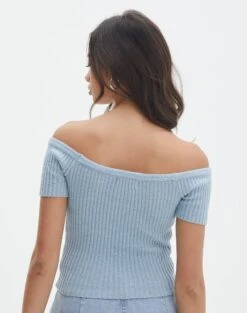 Knit Off The Shoulder Crop Top 30 Knit Off The Shoulder Crop Top -Outlet Glassons Store opal off the shoulder top blue bubble back ks130295knt