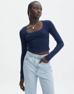 High Rise Denim Maxi Skirt 37 High Rise Denim Maxi Skirt -Outlet Glassons Store p wylie wide rib scoop naughtical front tl53892prib 2