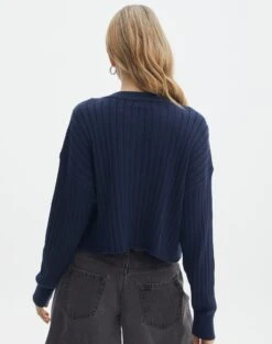 V-Neck Drop Shoulder Knit Jumper 40 V-Neck Drop Shoulder Knit Jumper -Outlet Glassons Store paige preppy v neck naughtical back kl90519oca