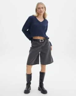 V-Neck Drop Shoulder Knit Jumper 39 V-Neck Drop Shoulder Knit Jumper -Outlet Glassons Store paige preppy v neck naughtical full kl90519oca