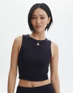 Supersoft High Neck Crop Tank