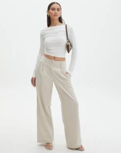 Double Button Tailored Pant -Outlet Glassons Store penny button suit pant what the shell front pw91835pln 2