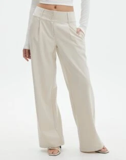Double Button Tailored Pant -Outlet Glassons Store penny button suit pant what the shell full pw91835pln