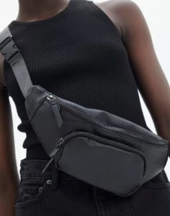 Zip Through Sweat Jumper -Outlet Glassons Store pip pu bumbag black front bg135104pu 3