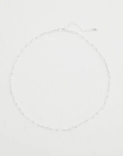 Plated Fine Chain Link Necklace -Outlet Glassons Store plated fine chain link necklace silver detail je105967nl