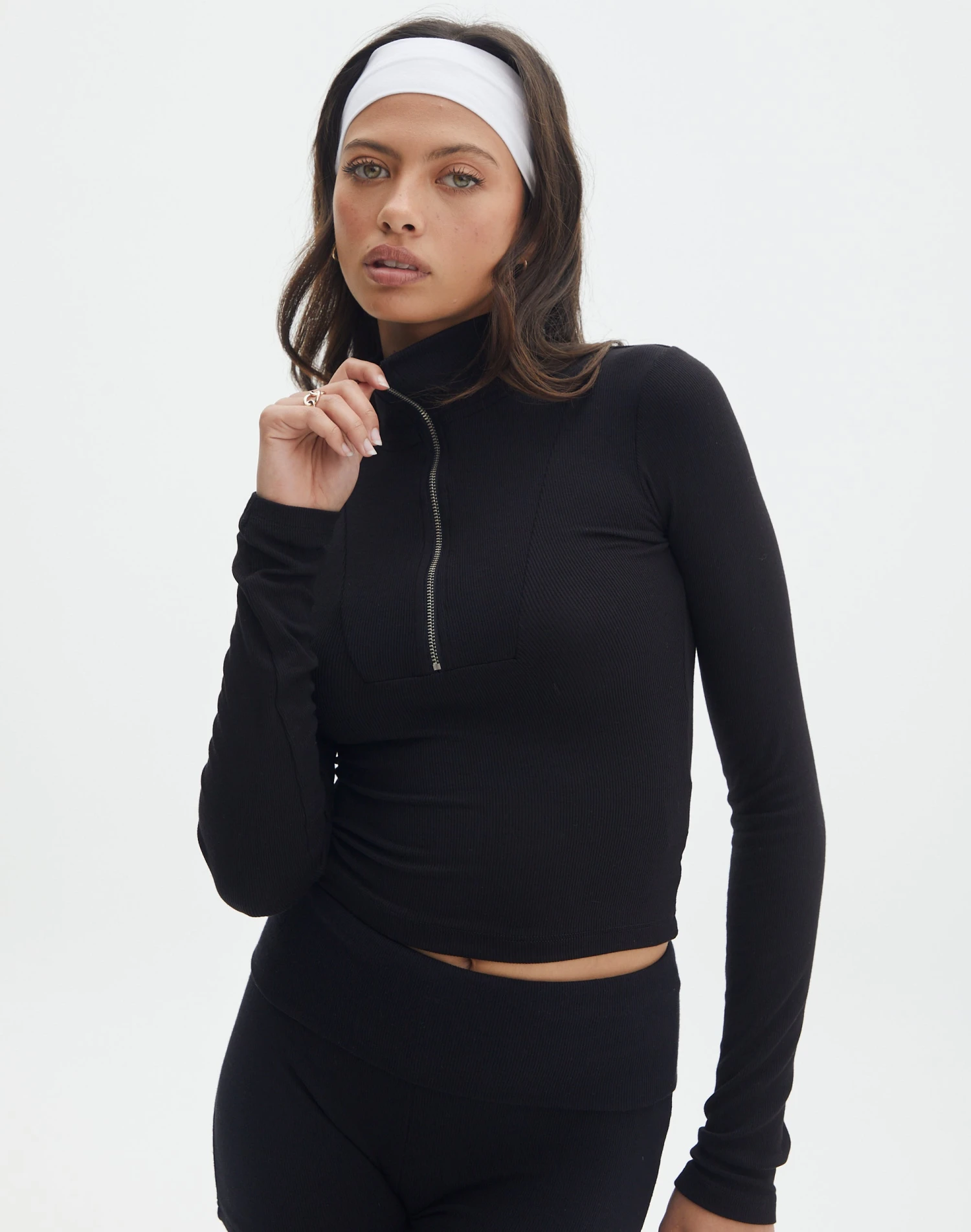 Long Sleeve Ribbed Button Crop Top 20 Long Sleeve Ribbed Button Crop Top - Image 18