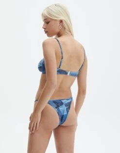 Printed Balconette Thin Strap Bikini Top 37 Printed Balconette Thin Strap Bikini Top -Outlet Glassons Store r aiden adjustable high cut bikini briefs denim patches front ga54030rdnp 3