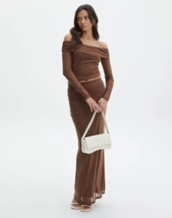 Ribbed Knit Maxi Skirt 40 Ribbed Knit Maxi Skirt -Outlet Glassons Store r co drey maxi skirt deep umber front sl52001rmes
