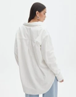 Oversized Cord Long Sleeve Shirt 24 Oversized Cord Long Sleeve Shirt -Outlet Glassons Store r curt cord shirt milk back bl100483rcor