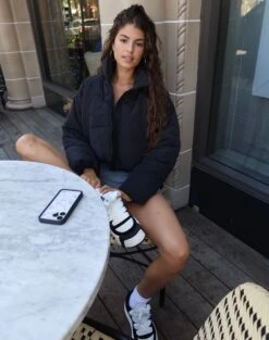 Zip Up Puffer Jacket 24 Zip Up Puffer Jacket -Outlet Glassons Store r eddie funnel crop puffer black hotfront cs84145rpln