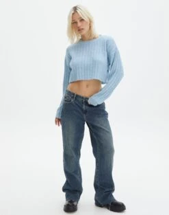 Knit Crew Neck Jumper -Outlet Glassons Store r egypt wide rib cropped knit blue yonder full kl97635raus