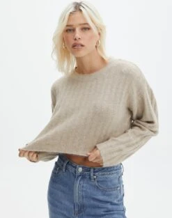 Oversized Hoodie -Outlet Glassons Store r egypt wide rib cropped knit on the rocks front kl97635raus 3