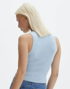 Rib Knit Tank -Outlet Glassons Store r guy cropped knit blue melody back kv55139rrib