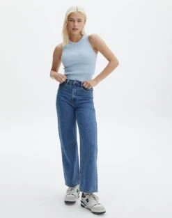 Rib Knit Tank -Outlet Glassons Store r guy cropped knit blue melody full kv55139rrib