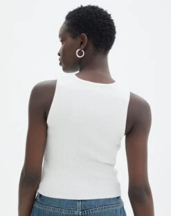 Rib Knit Tank -Outlet Glassons Store r guy cropped knit white back kv55139rrib