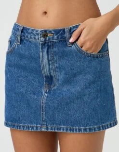 Low Rise Denim Mini Skirt -Outlet Glassons Store r leni low rise hemmed mini skirt suzy mid wash imageback ss55069rden