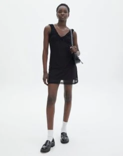 Ruched V Neck Mini Dress