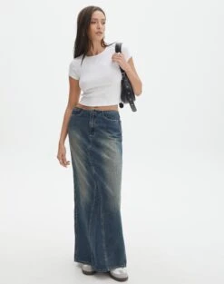 Cropped Knit Vest -Outlet Glassons Store r lisbon denim maxi skirt coyote blue front sl119702rdnm 4
