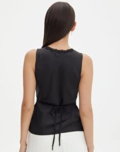 Lace Trim Satin Cami 25 Lace Trim Satin Cami -Outlet Glassons Store r lola lace trim cami black back bv119674rsat