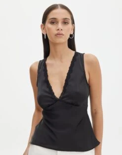 Lace Trim Satin Cami