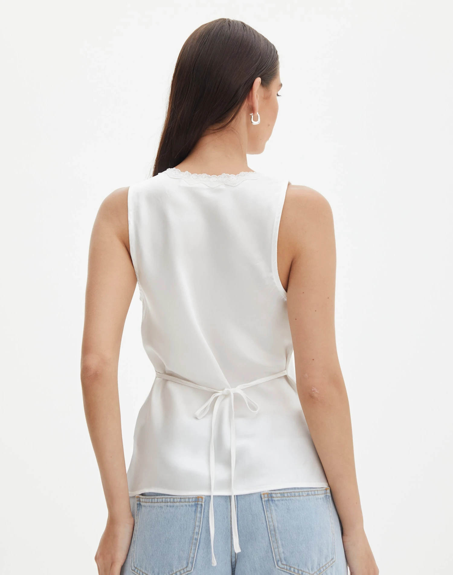 Lace Trim Satin Cami 11 Lace Trim Satin Cami - Image 9