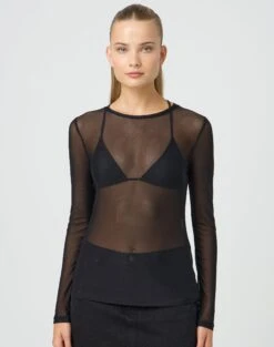 Long Sleeve Mesh Top