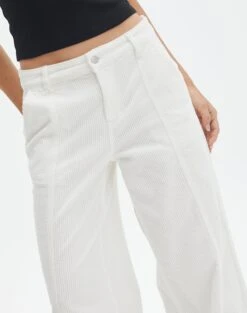 Mid Rise Pintuck Cord Pant -Outlet Glassons Store r miranda cord milk imageback pw91822rcor