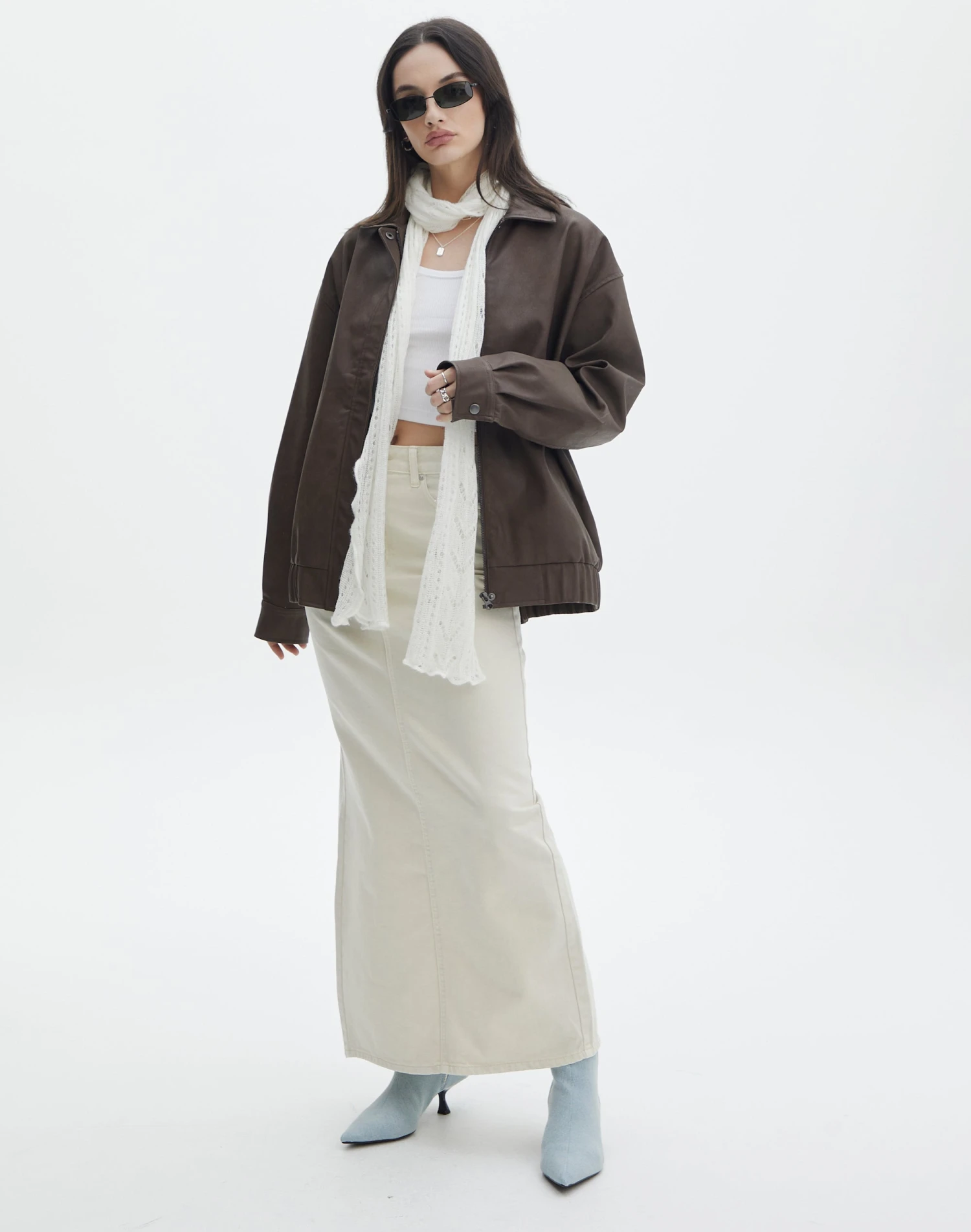 High Rise Denim Maxi Skirt 3 High Rise Denim Maxi Skirt