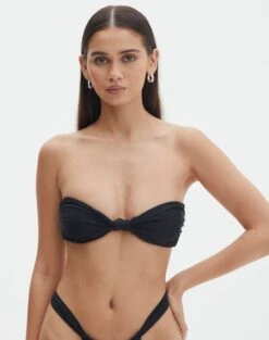 Detailed Eyelet Waist Thong Bikini Bottom -Outlet Glassons Store r nello knot front bandeau top black front ga55566rpln