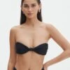 Knot Front Bandeau Bikini Top -Outlet Glassons Store r nello knot front bandeau top black front ga55566rpln 3