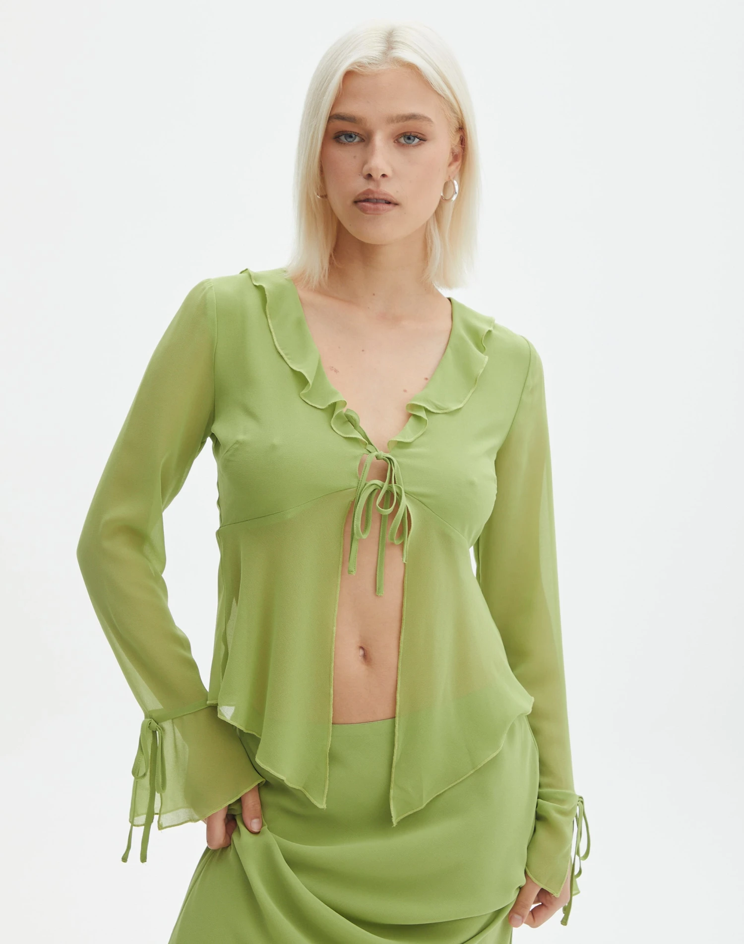 Split Tie Front Blouse 10 Split Tie Front Blouse - Image 8