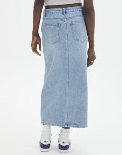 Denim Midi Front Split Skirt 24 Denim Midi Front Split Skirt -Outlet Glassons Store r rita denim midi hemmed skirt riley vintage wash back sl55242rden
