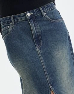 Split Front Denim Midi Skirt -Outlet Glassons Store r roah denim maxi skirt coyote blue imageback sl118486rdnm