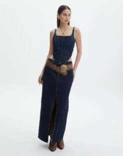 Pointelle Scoop Neck Knit Top -Outlet Glassons Store r roah denim maxi skirt last rodeo indigo front sl118486rdnm 2