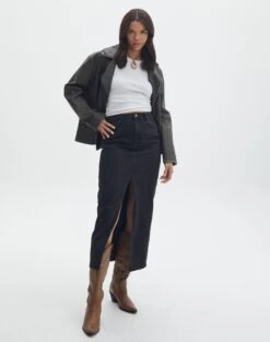 Pointelle Scoop Neck Knit Top -Outlet Glassons Store r roah denim maxi skirt washed black front sl118486rdnm 3