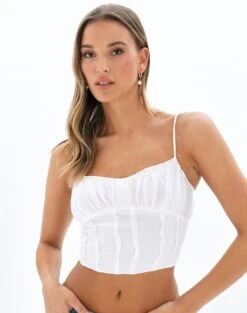 Foldover Zip Tube Top 36 Foldover Zip Tube Top -Outlet Glassons Store r ruby ruched blouse white front bv91103rchi 1