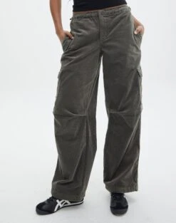 Mid Rise Cord Cargo Pant -Outlet Glassons Store r saffie mid rise cargo pant cypress full pw78180rcor