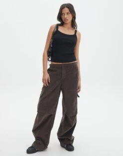 Satin Straight Leg Pant 35 Satin Straight Leg Pant -Outlet Glassons Store r saffie mid rise cargo pant irish coffee front pw78180rcor 1