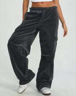 Mid Rise Cord Cargo Pant -Outlet Glassons Store r saffie mid rise cargo pant shadow dancer front pw78180rcor