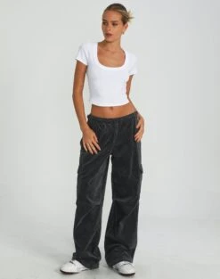 Mid Rise Cord Cargo Pant -Outlet Glassons Store r saffie mid rise cargo pant shadow dancer full pw78180rcor