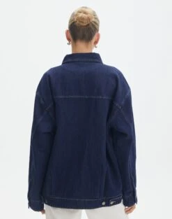 Oversized Denim Zip Up Jacket 9 Oversized Denim Zip Up Jacket -Outlet Glassons Store r scooter denim jacket super indigo back jw107129rdnm