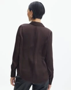 Satin Long Sleeve Shirt -Outlet Glassons Store r scotty satin button up shirt its soy cute back bl54783rsat