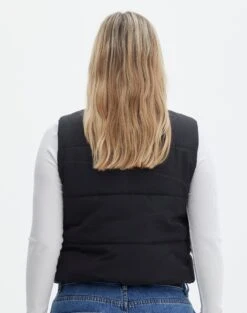 Cropped Puffer Vest -Outlet Glassons Store r sloan cropped puffer vest black back vs49501rcml