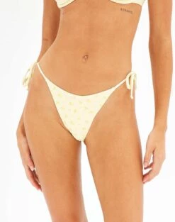 Printed Strappy Ruched Bikini Bottom -Outlet Glassons Store r tali tie side brief marigold ditsy front ga44814rmar 1