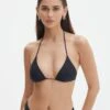 Triangle Padded Halter Bikini Top -Outlet Glassons Store r tropic padded tri bikini top black front ga55358rpln