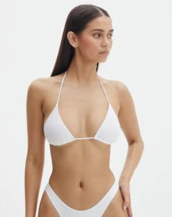 Triangle Padded Halter Bikini Top -Outlet Glassons Store r tropic padded tri bikini top white front ga55358rpln